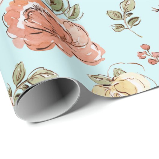 Blumenpapier Geschenkpapier (Rolleneckpunkt)