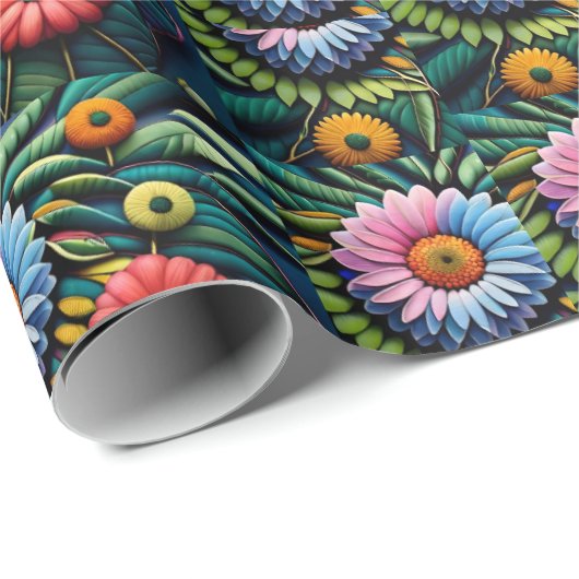 Blumenpapier Geschenkpapier (Rolleneckpunkt)