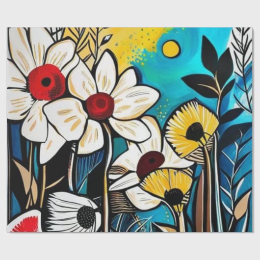 Blumenpapier Geschenkpapier (Flach)