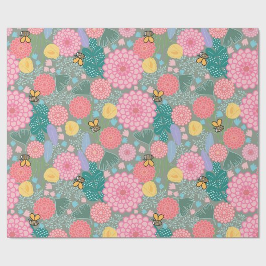 Blumenpapier Geschenkpapier (Flach)