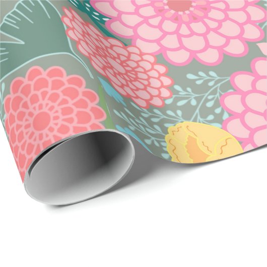 Blumenpapier Geschenkpapier (Rolleneckpunkt)