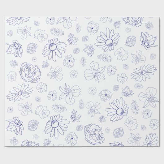 Blumenpapier Geschenkpapier (Flach)