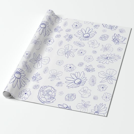 Blumenpapier Geschenkpapier (Ungerollt)