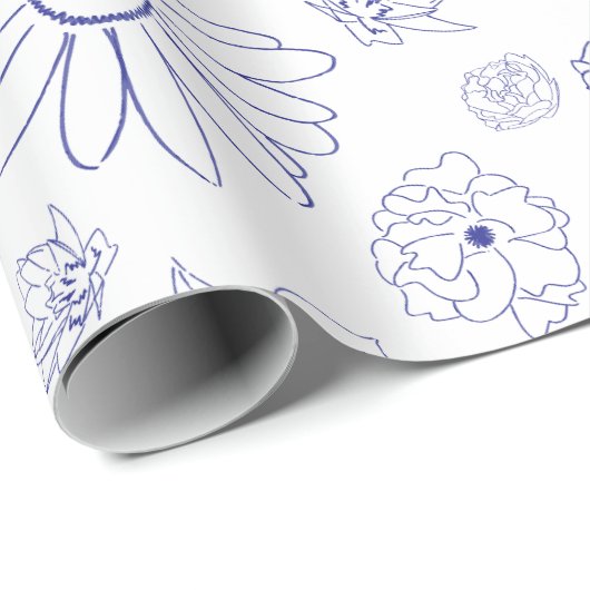 Blumenpapier Geschenkpapier (Rolleneckpunkt)