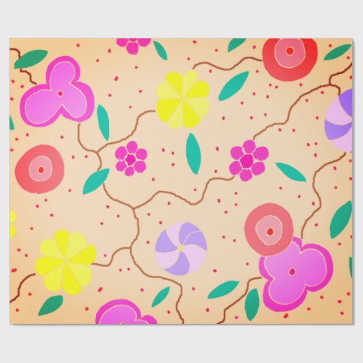 Blumenpapier Geschenkpapier (Flach)