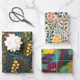 Blumenpapier Geschenkpapier Set