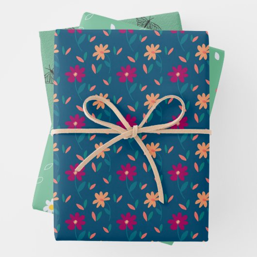 Blumenpapier Geschenkpapier Set (Beispiel)