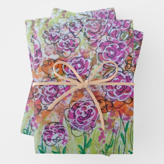 Blumenpapier Geschenkpapier Set (Beispiel)