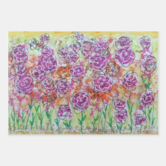 Blumenpapier Geschenkpapier Set (Vorderseite)