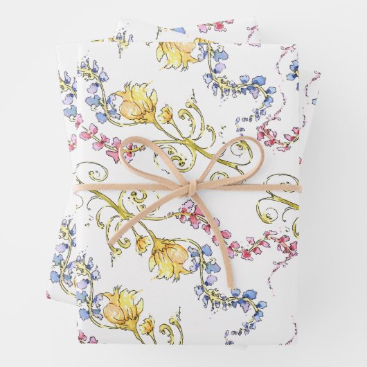 Blumenpapier Geschenkpapier Set (Beispiel)