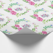 Blumenpapier mit glänzender Wrapping-Elefant Geschenkpapier (Ecke)