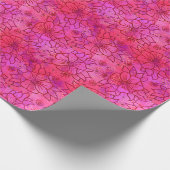 Blumenpapier mit Hot-Pink-Folie Geschenkpapier (Ecke)