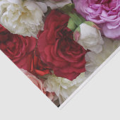 Blumenpapier mit Rose und Pfannenbäumen Seidenpapier (Ausschnitt)