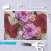 Blumenpapier mit Rose und Pfannenbäumen Seidenpapier (Handwerk)