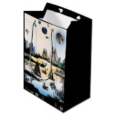 Blumenpapier Mittlere Geschenktüte (Vorderseite Schrägansicht)