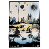 Blumenpapier Mittlere Geschenktüte (Rückseite)