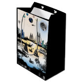 Blumenpapier Mittlere Geschenktüte (Rückseite Schrägansicht)