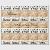 Blumenpapier, Musiknoten Gitarre Geschenkpapier (Flach)