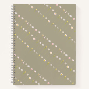 Blumenpapier - Pastell-Blume Grün Notizblock