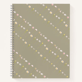 Blumenpapier - Pastell-Blume Grün Notizblock