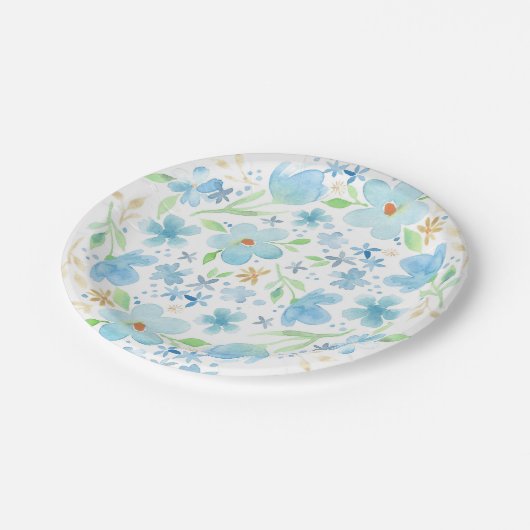 Blumenpapier-Platte Pappteller (Schrägansicht)