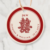 Blumenpapier schneiden doppeltes Glück chinesische Geschenkanhänger (Vorderseite)