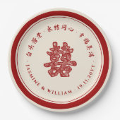 Blumenpapier schneiden doppeltes Glück chinesische Pappteller (Vorderseite)