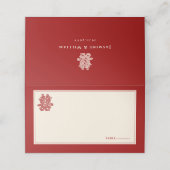 Blumenpapier schneiden doppeltes Glück chinesische Platzkarte (Außenseite Aufgefaltet)