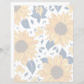 Blumenpapier - Sonnenblumen gewaschenes Design (Vorne/Hinten)