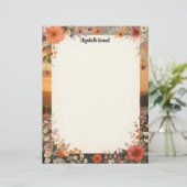 Blumenpapier Sonnenuntergang Schreibwaren Briefbogen (Stehend Vorderseite)