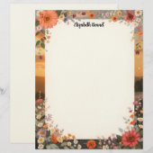 Blumenpapier Sonnenuntergang Schreibwaren Briefbogen (Vorne/Hinten)