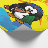 Blumenpapier, Surfer Pinguin Beach Geschenkpapier (Ecke)
