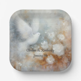 Blumenpapier-Teller für Hochzeitsdove - individuel Pappteller