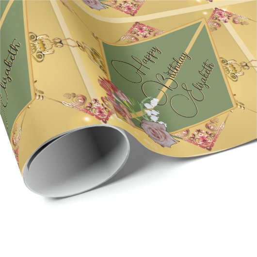 Blumenpapier zum Geburtstag Geschenkpapier (Rolleneckpunkt)