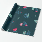 Blumenpapier zum Mitternachtsgarten Geschenkpapier (Ungerollt)
