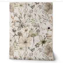 Blumenparadies beige Tapetenrollen