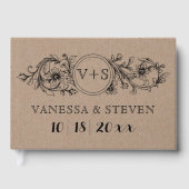 Blumenparaphore auf der Pappe Hochzeitstorch Gästebuch (Vorderseite)