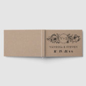 Blumenparaphore auf der Pappe Hochzeitstorch Gästebuch (Voll)