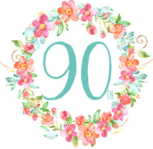 Watercolor Blumen Geburtstags Partyzubehor Zazzle De
