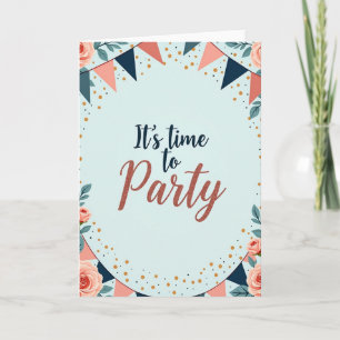 Blumenparty-Einladungskarte Karte