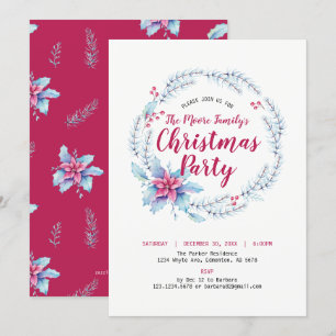 Blumenparty zur Weihnachtsfeier / Weihnachtsfeier- Einladung