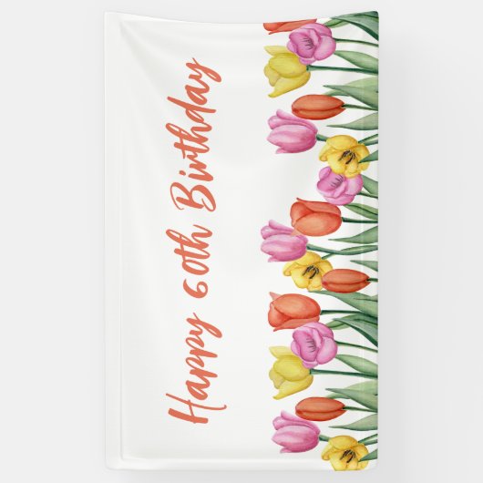 Blumenpastel 60. Geburtstag Banner (Vertikal)