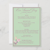 Blumenpastel Green & Mauve Wedding Einladung (Rückseite)
