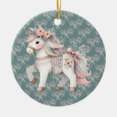 Blumenpastel Pferde Fantasie Illustration Cube Pou Keramik Ornament (Vorne)