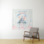 Blumenpastel Princess Burg Hintergrund & Tapisseri Wandteppich (Beispiel)