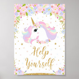 Blumenpastel Unicorn helfen Ihnen bei der Dekorati Poster