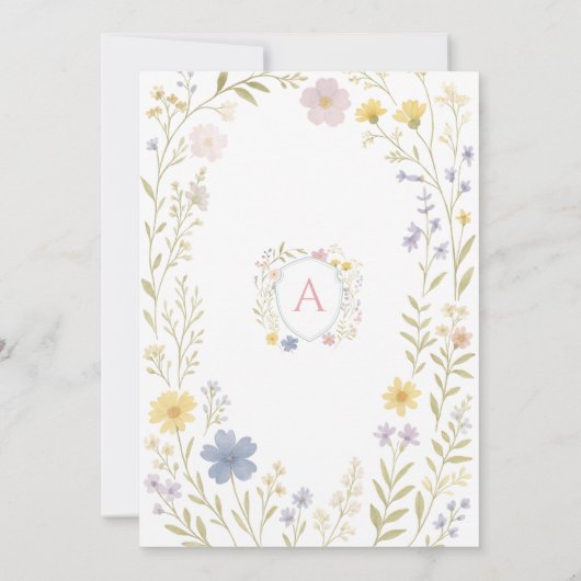 Blumenpastel Wildblume zum Geburtstag Einladung (Rückseite)