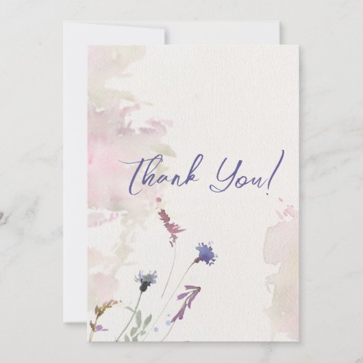 Blumenpastel-Wildblumen Vielen Dank Dankeskarte (Vorderseite)