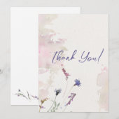 Blumenpastel-Wildblumen Vielen Dank Dankeskarte (Vorne/Hinten)