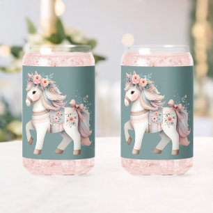 Blumenpastell-Pferd-Fantasy-Illustration Dosenglas